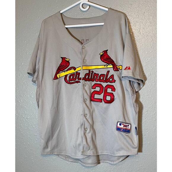 MLB Cool Base Cardinals 26 Lohse Baseball Majestic Size 50 2XL Jersey - Picture 8 of 8